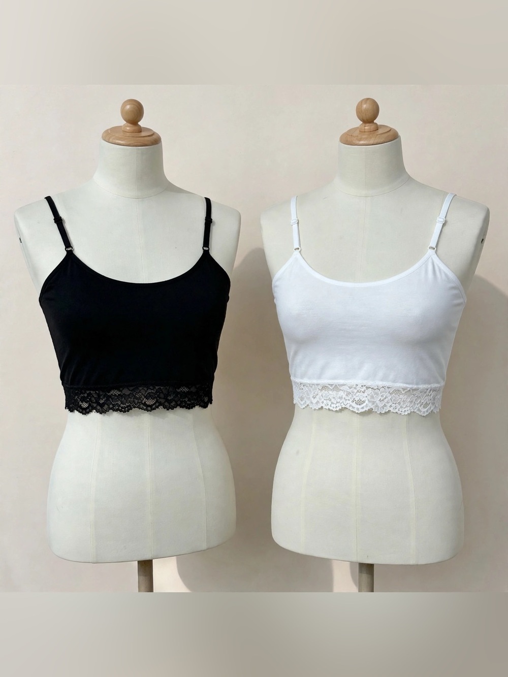 Primark Love To Lounge Crop Tops Black White Lace Shelf Bra Set NWOT Size S